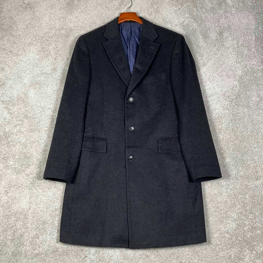 Suitsupply Overcoat Mens 40R Dark Gray Tollegno 1900 Pure Wool Single Breasted